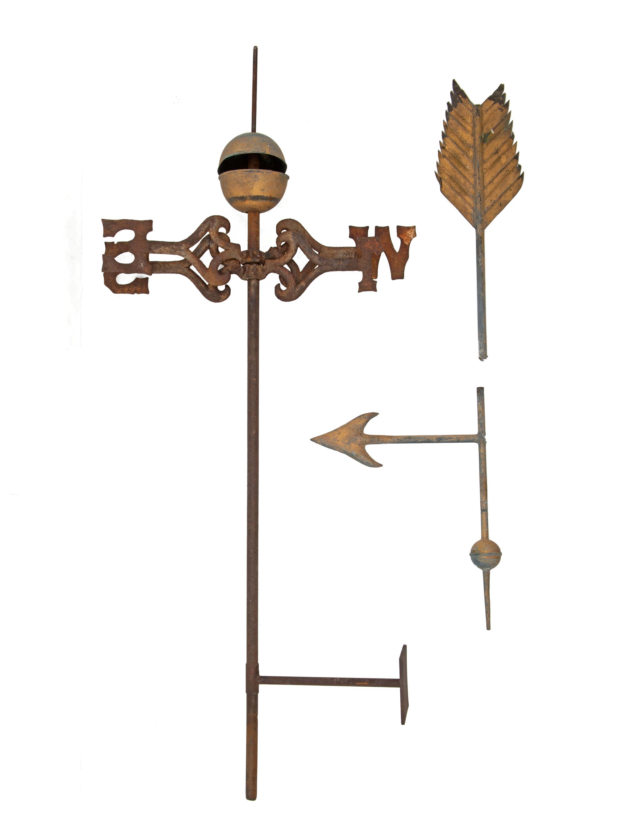 A Gilt Metal Directional Weather Vane