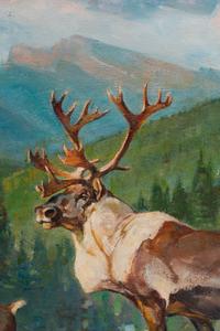 Carl Clemens Moritz Rungius (American, 1869-1959) Mountain Caribou