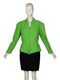 Thierry Mugler Green Jacket and Black Skirt