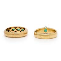 Two Yellow Gold and Emerald Rings