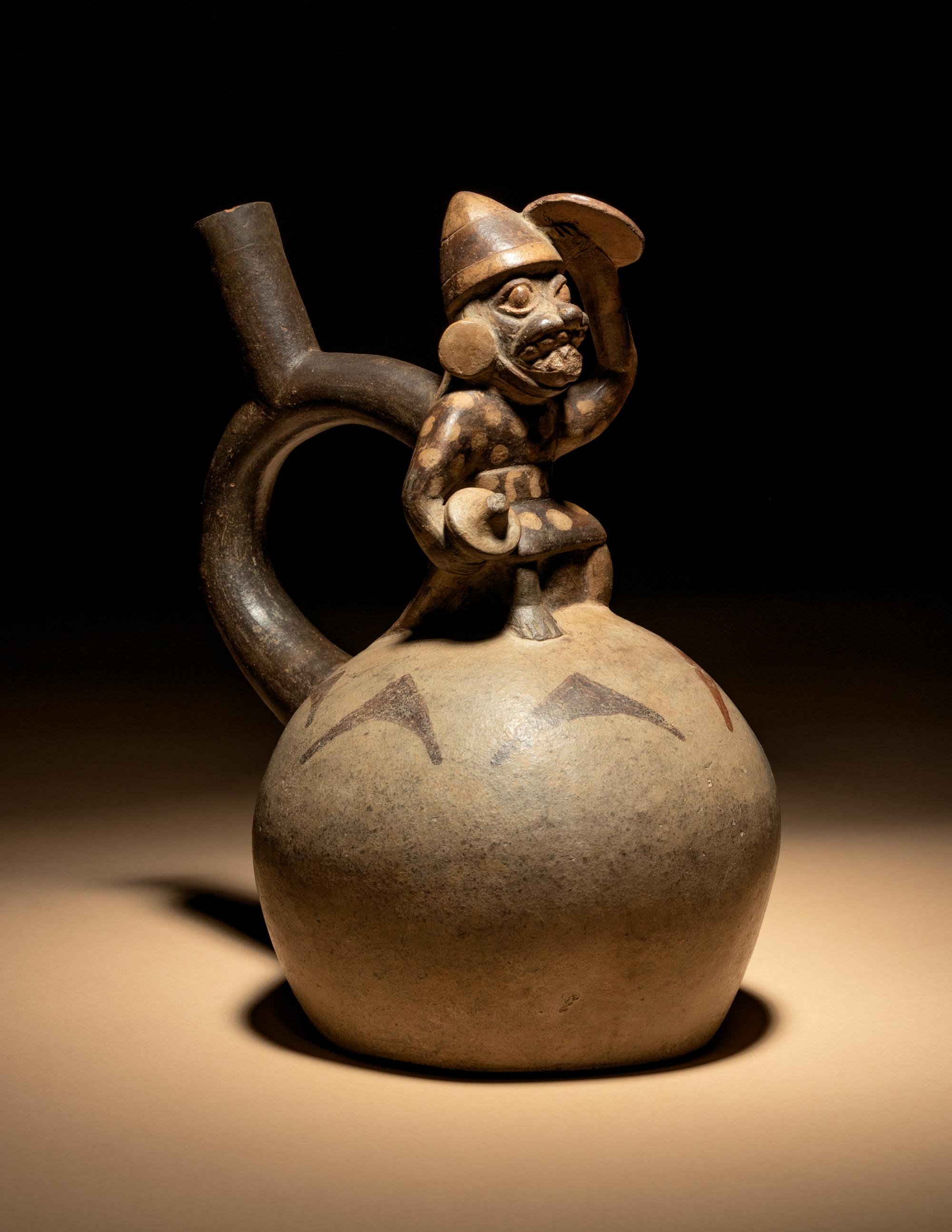 A Moche Stirup Vessel with Figure