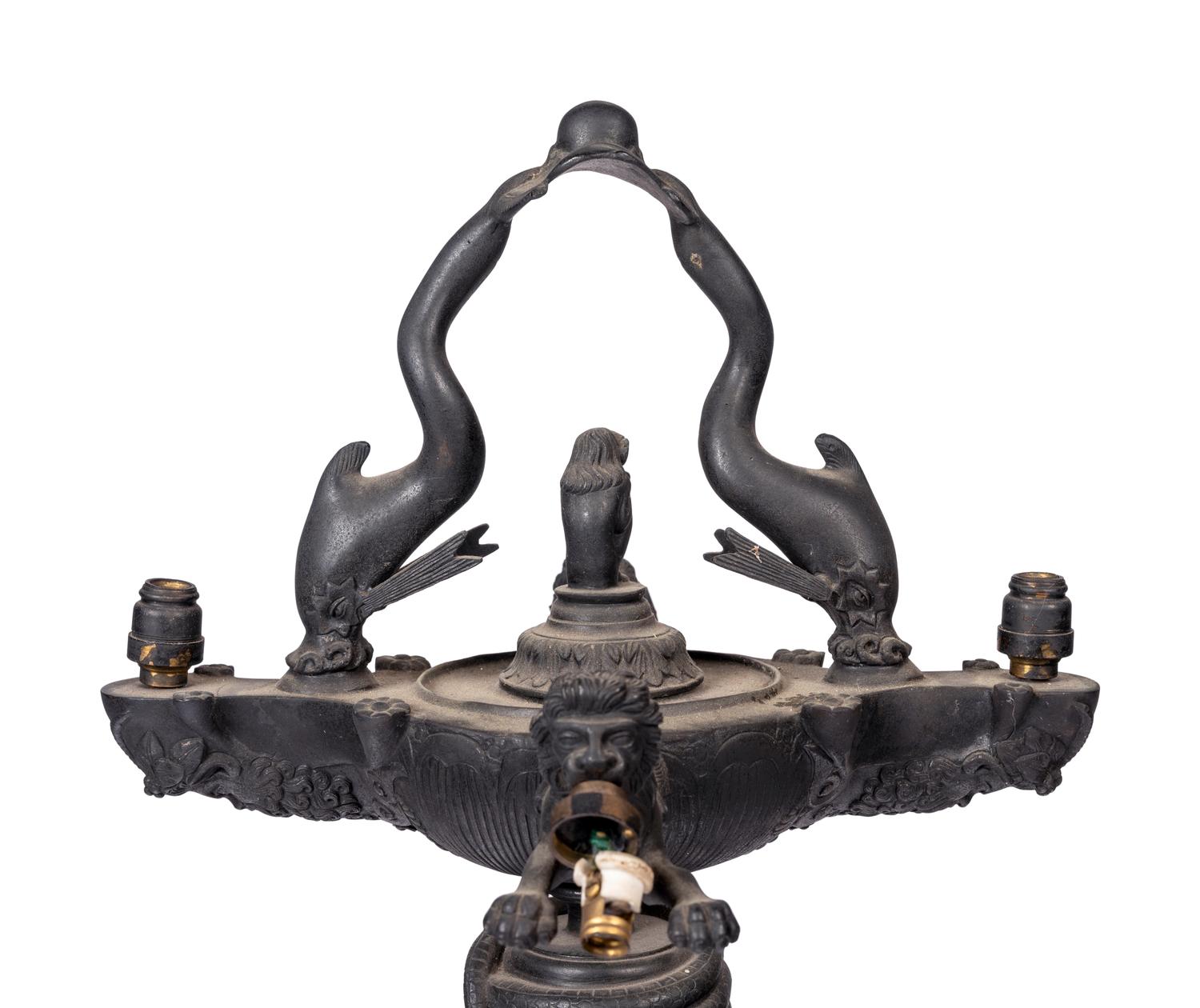 A Grand Tour Style Cast Metal Figure of Silenus Mounted as a Lamp