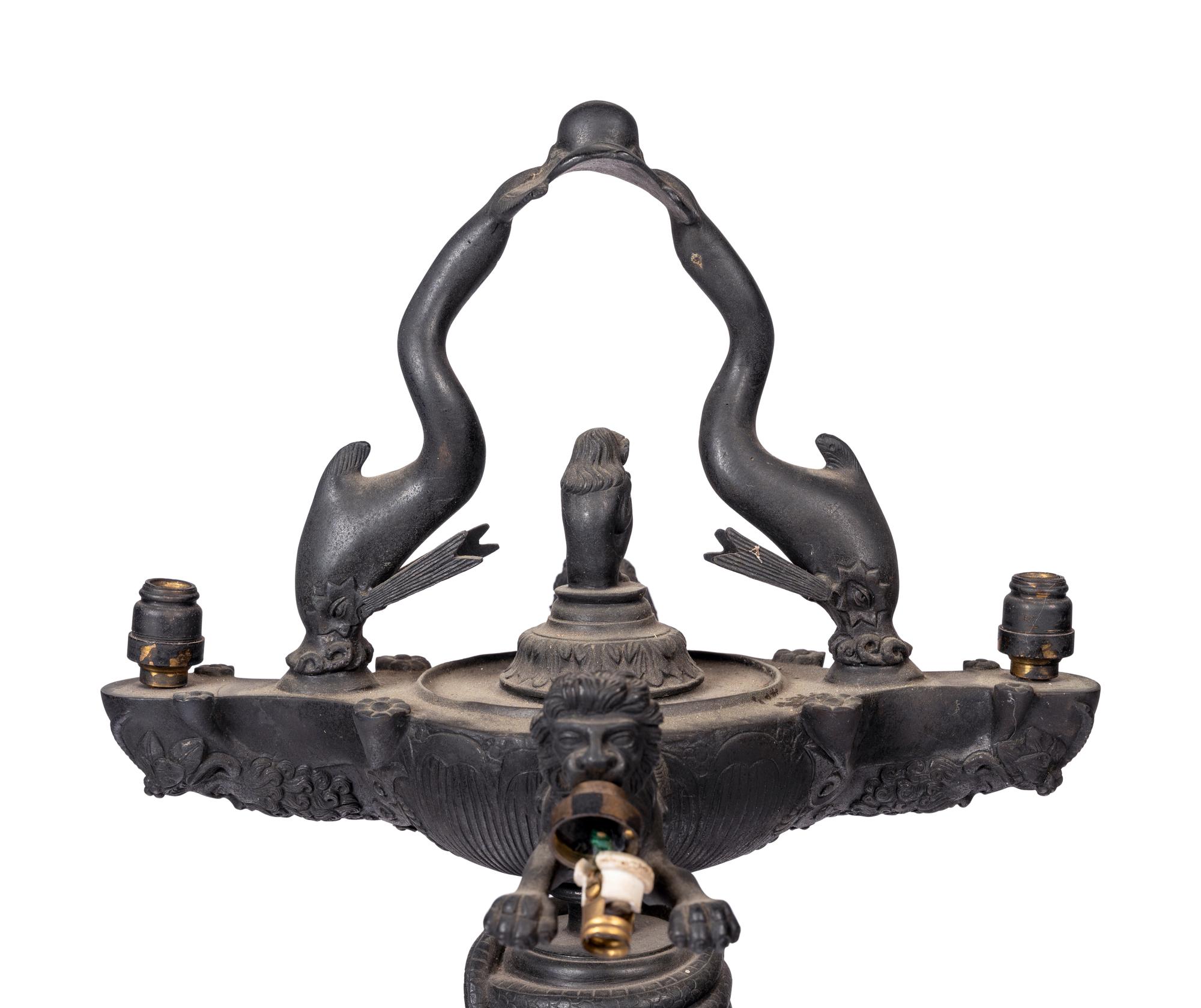 A Grand Tour Style Cast Metal Figure of Silenus Mounted as a Lamp