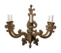 A Baroque Style Carved and Painted Six-Light Chandelier