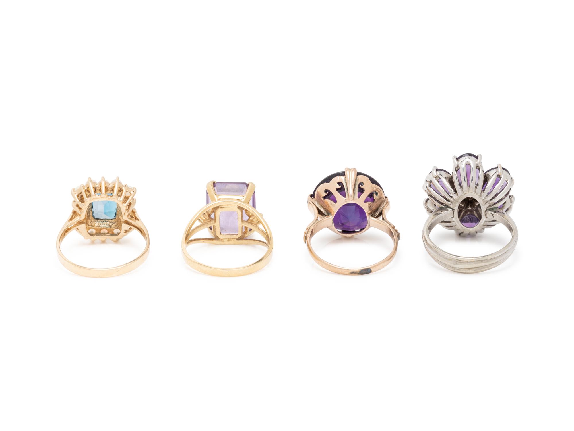 COLLECTION OF GEMSTONE RINGS