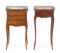 Two Associated Louis XV Style Occasional Tables, Height of larger 27 3/4 x width 14 1/4 x depth 11 1/4 inches.
