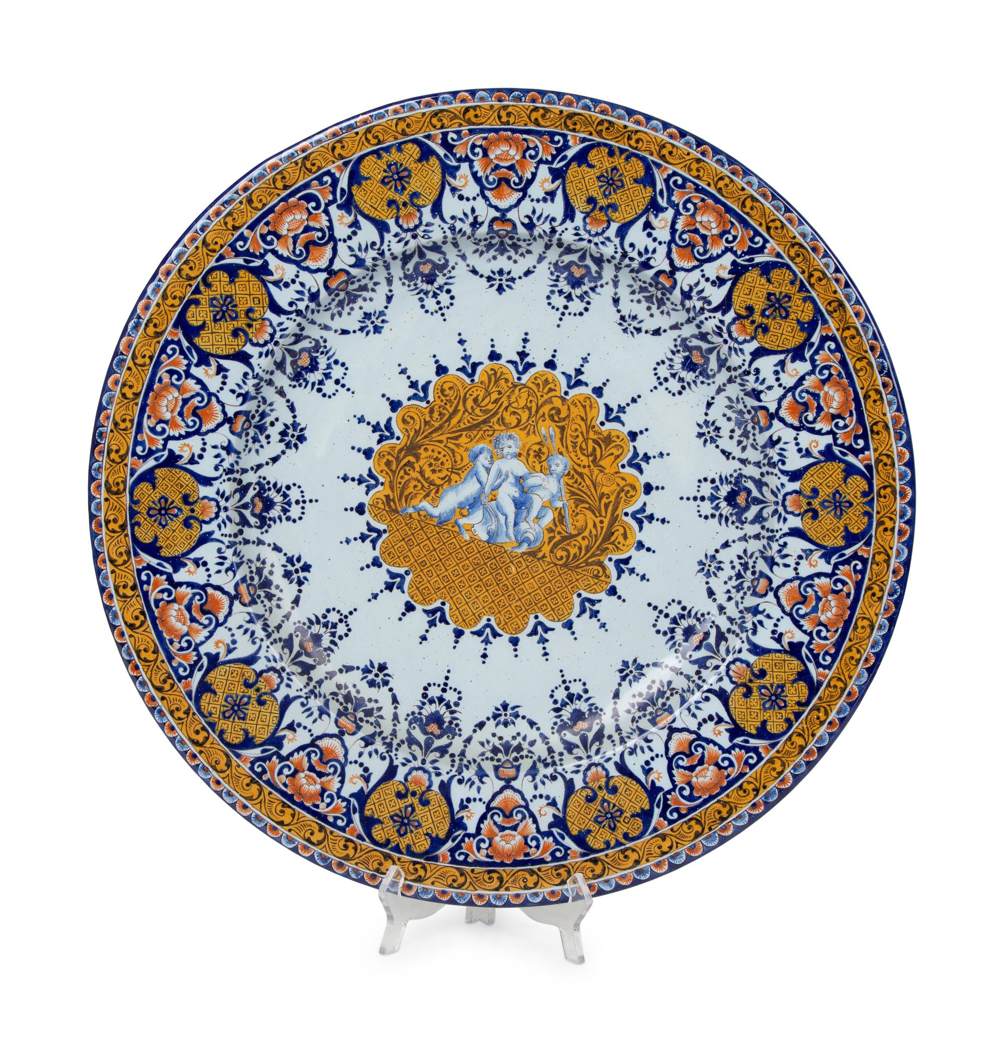 Two Continental Majolica Chargers — 20TH CENTURY