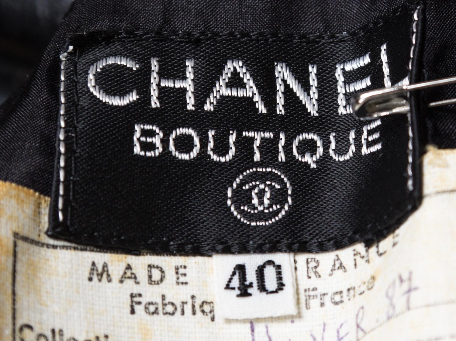 A Chanel Black Wool Straight Skirt, Size 40.