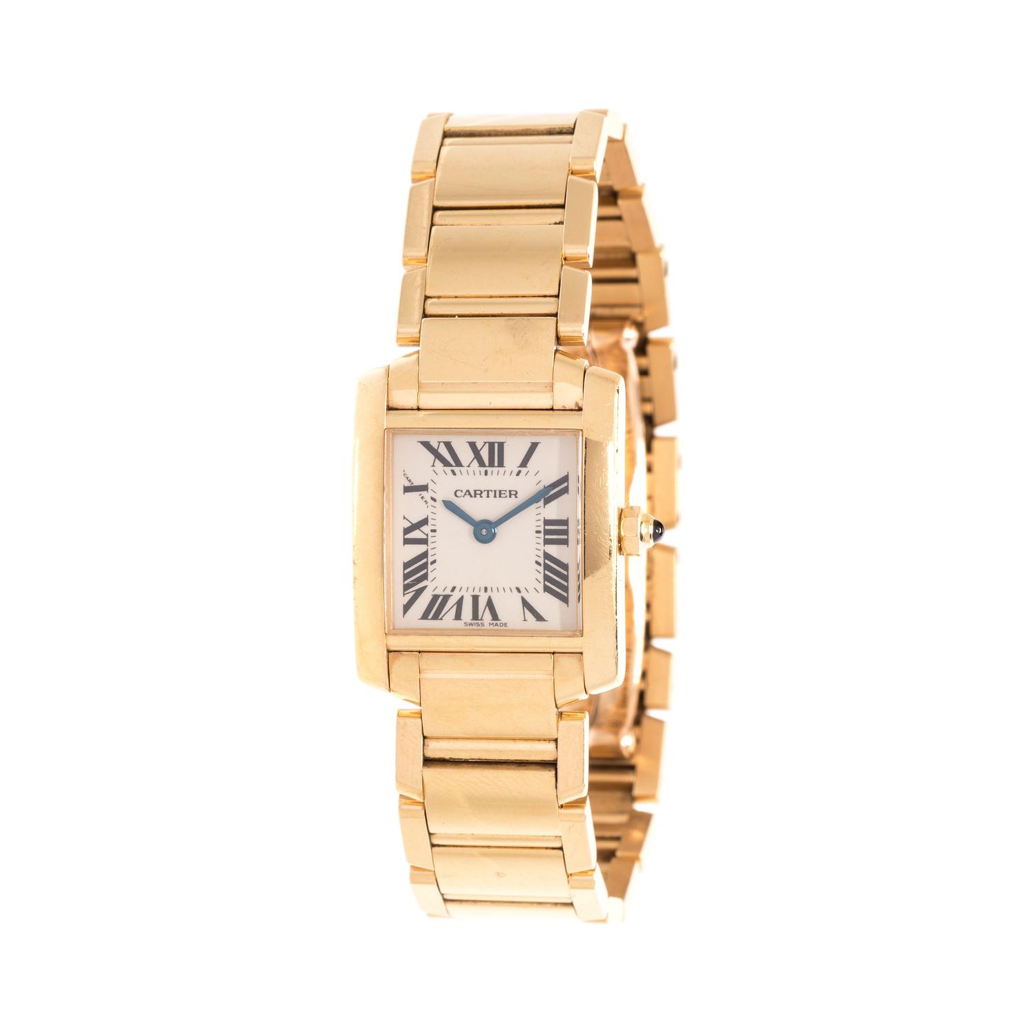 CARTIER, 18K YELLOW GOLD REF. 2385 'TANK FRANCAISE' WRISTWATCH