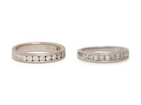PAIR OF WHITE GOLD AND DIAMOND BANDS