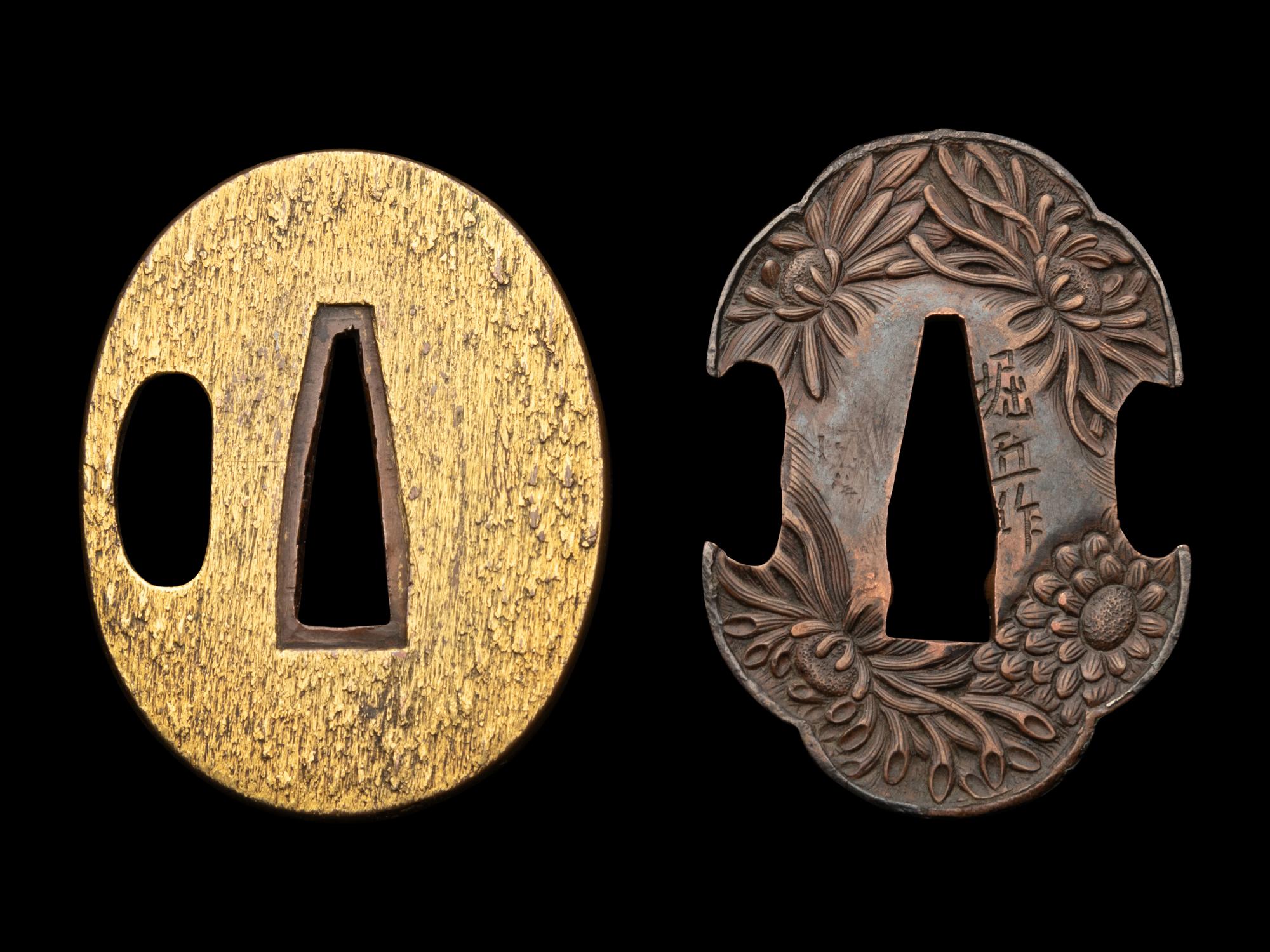 Two Soft Metal Tsuba