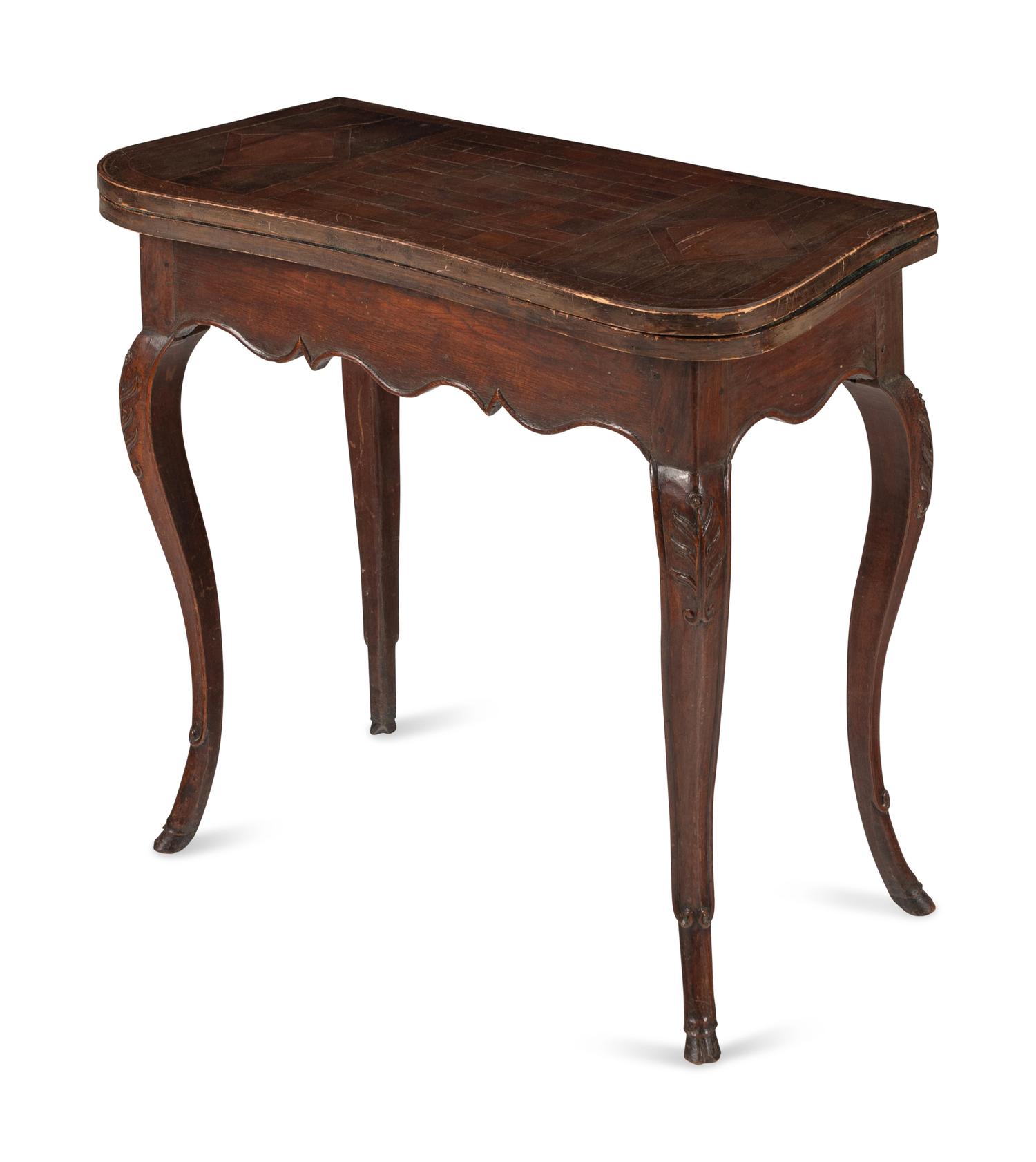 A French Provincial Parquetry Flip-Top Game Table
