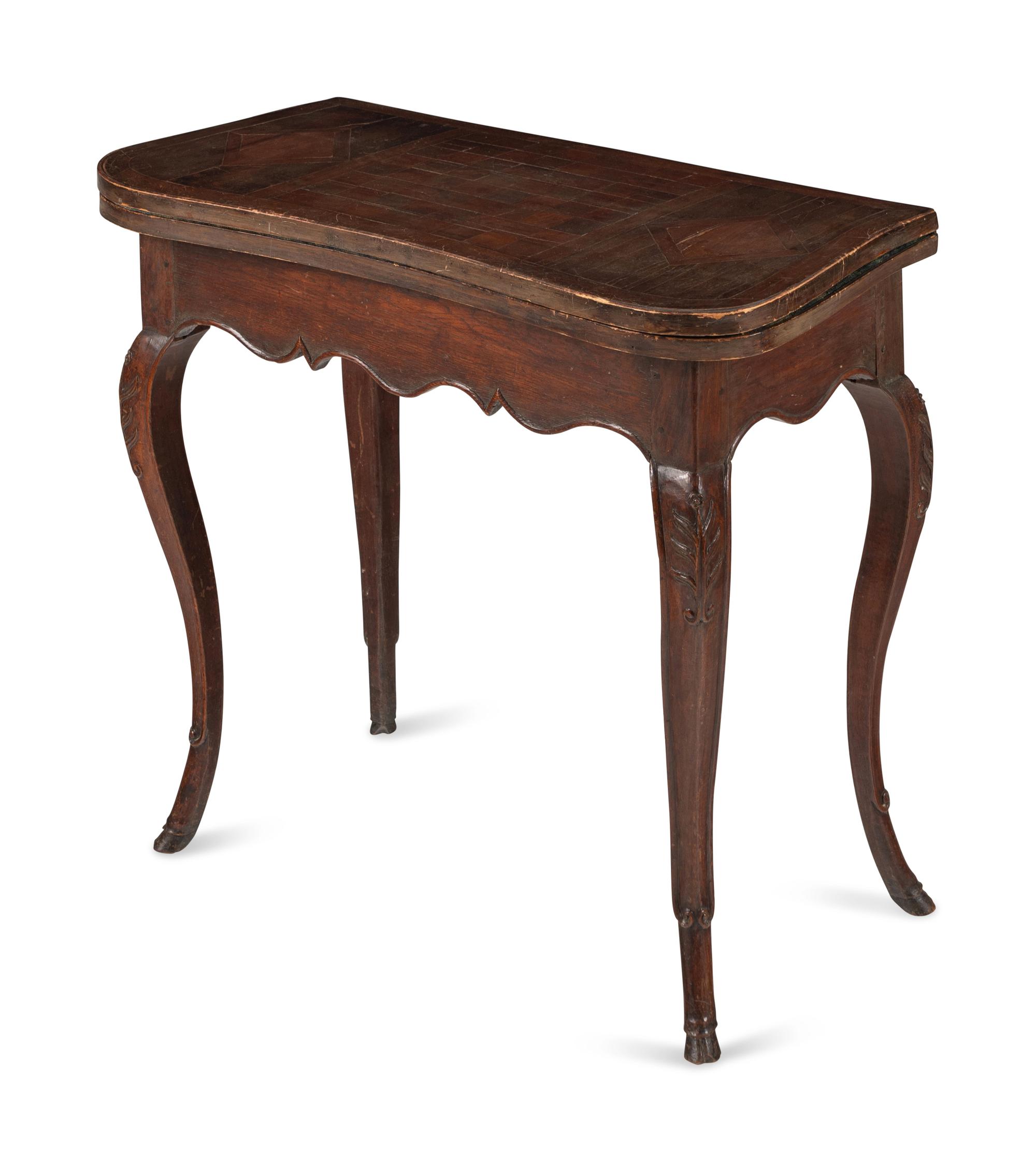 A French Provincial Parquetry Flip-Top Game Table
