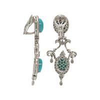 TURQUOISE, DIAMOND, AND WHITE GOLD EARRINGS