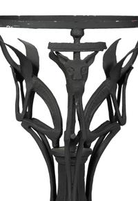 A Victorian Iron and Marble Top Table
