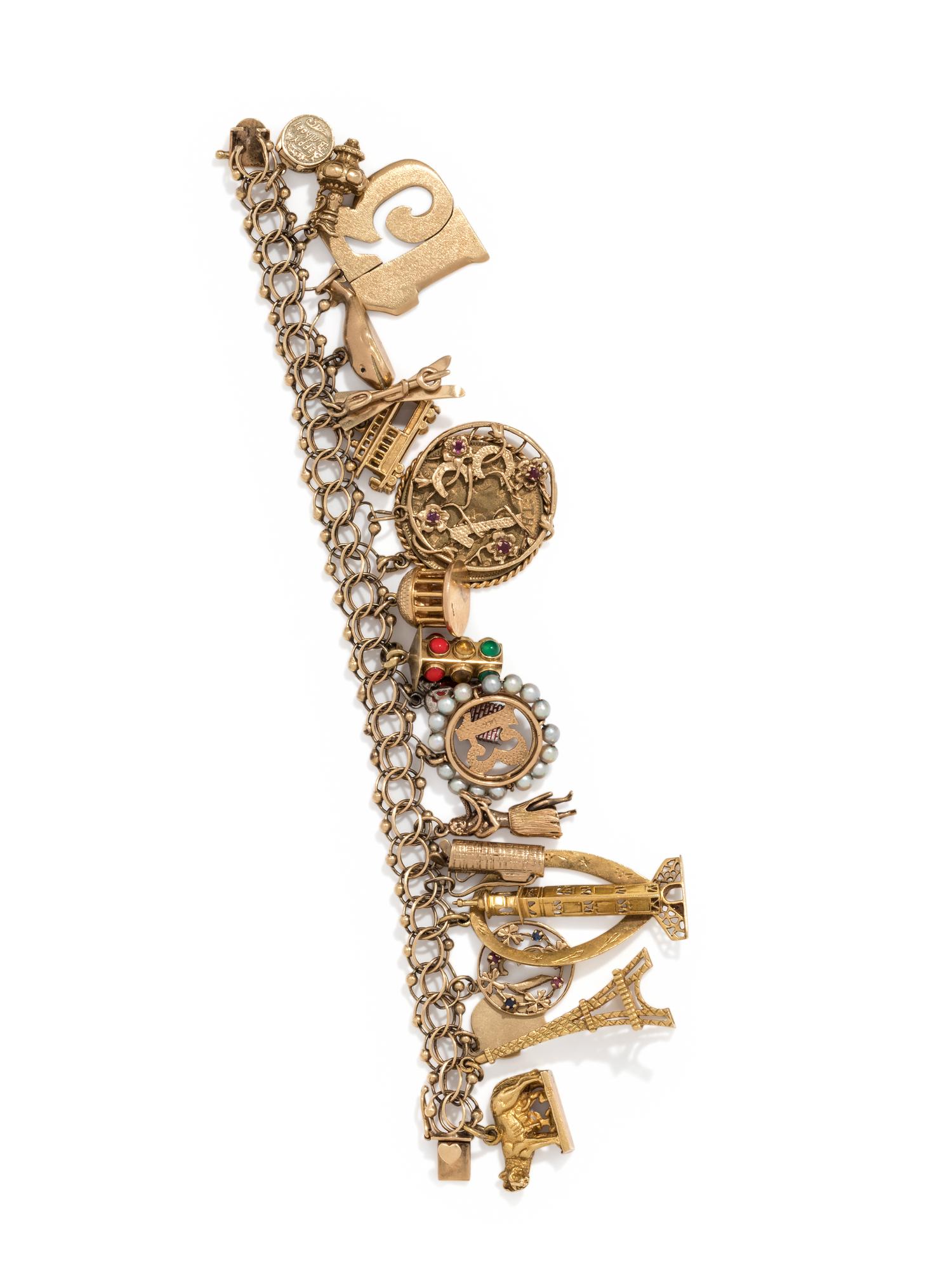 YELLOW GOLD CHARM BRACELET