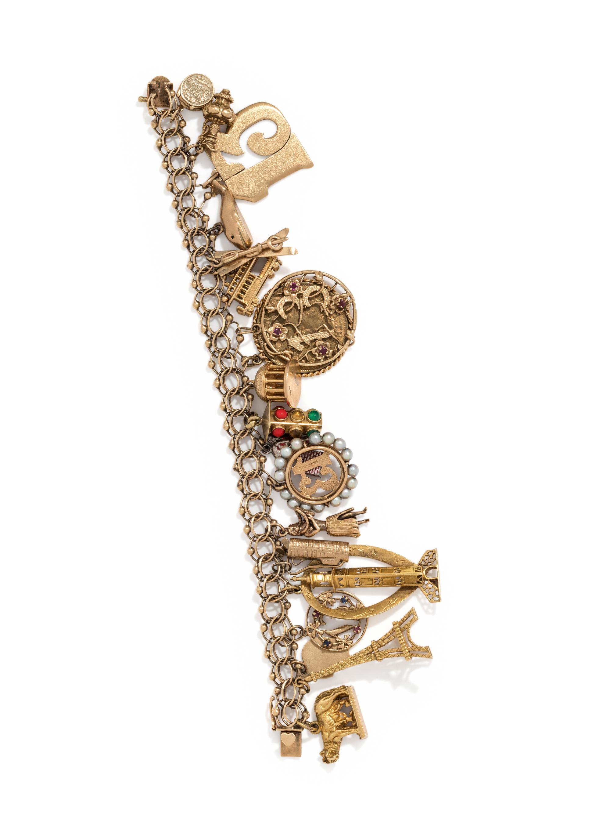 YELLOW GOLD CHARM BRACELET