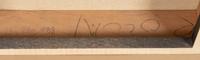 Untitled (Black shrubs, brown rocks, red sky, 2 profiles), c. 1967-68