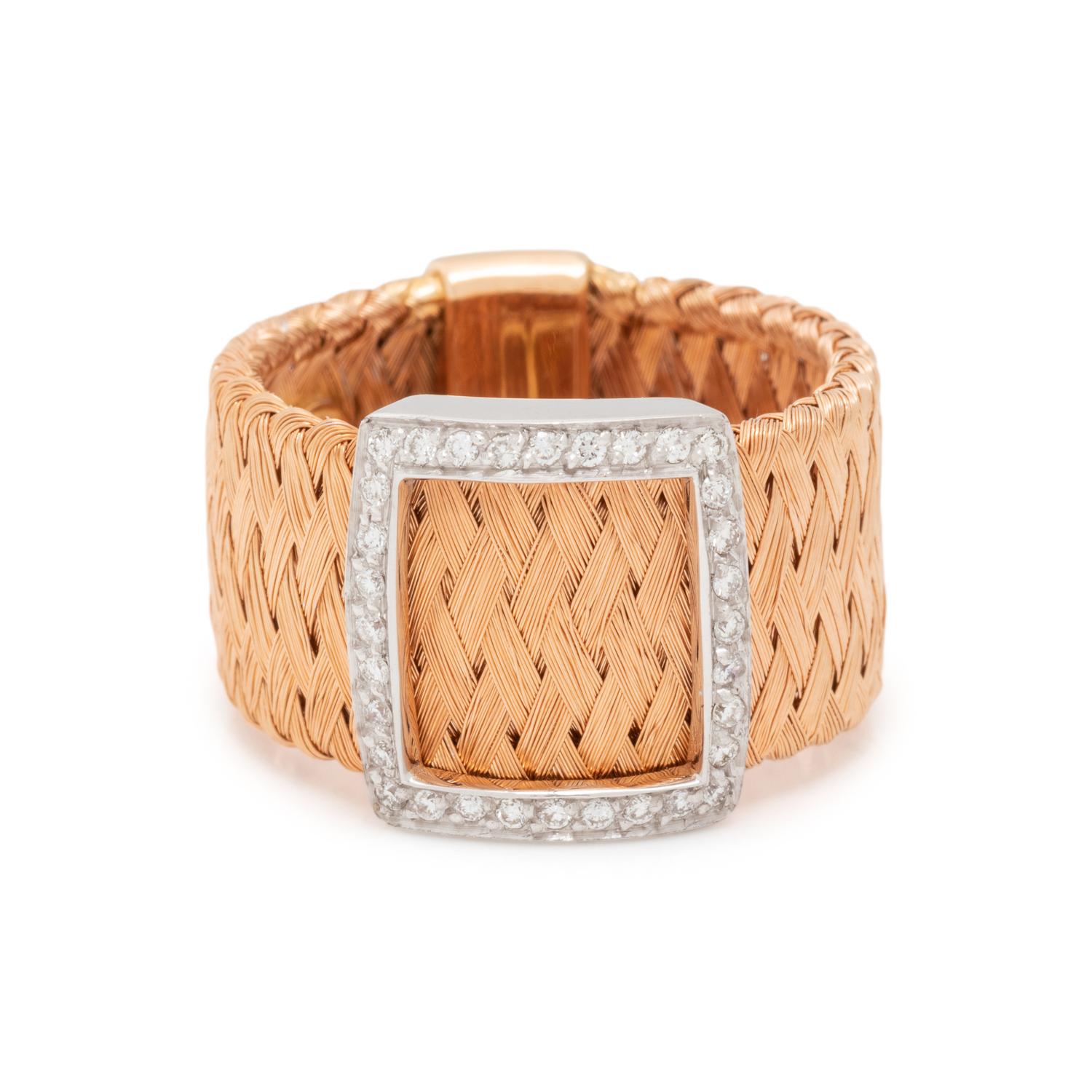 ROBERTO COIN, ROSE GOLD AND DIAMOND 'PRIMAVERA' RING