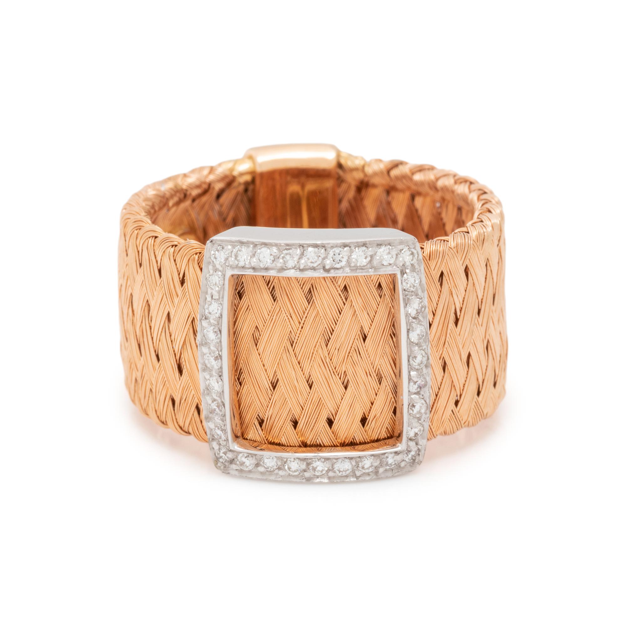 ROBERTO COIN, ROSE GOLD AND DIAMOND 'PRIMAVERA' RING