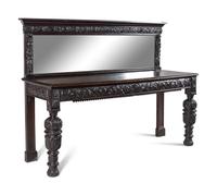 A Jacobean Style Carved Oak Sideboard and Mirror