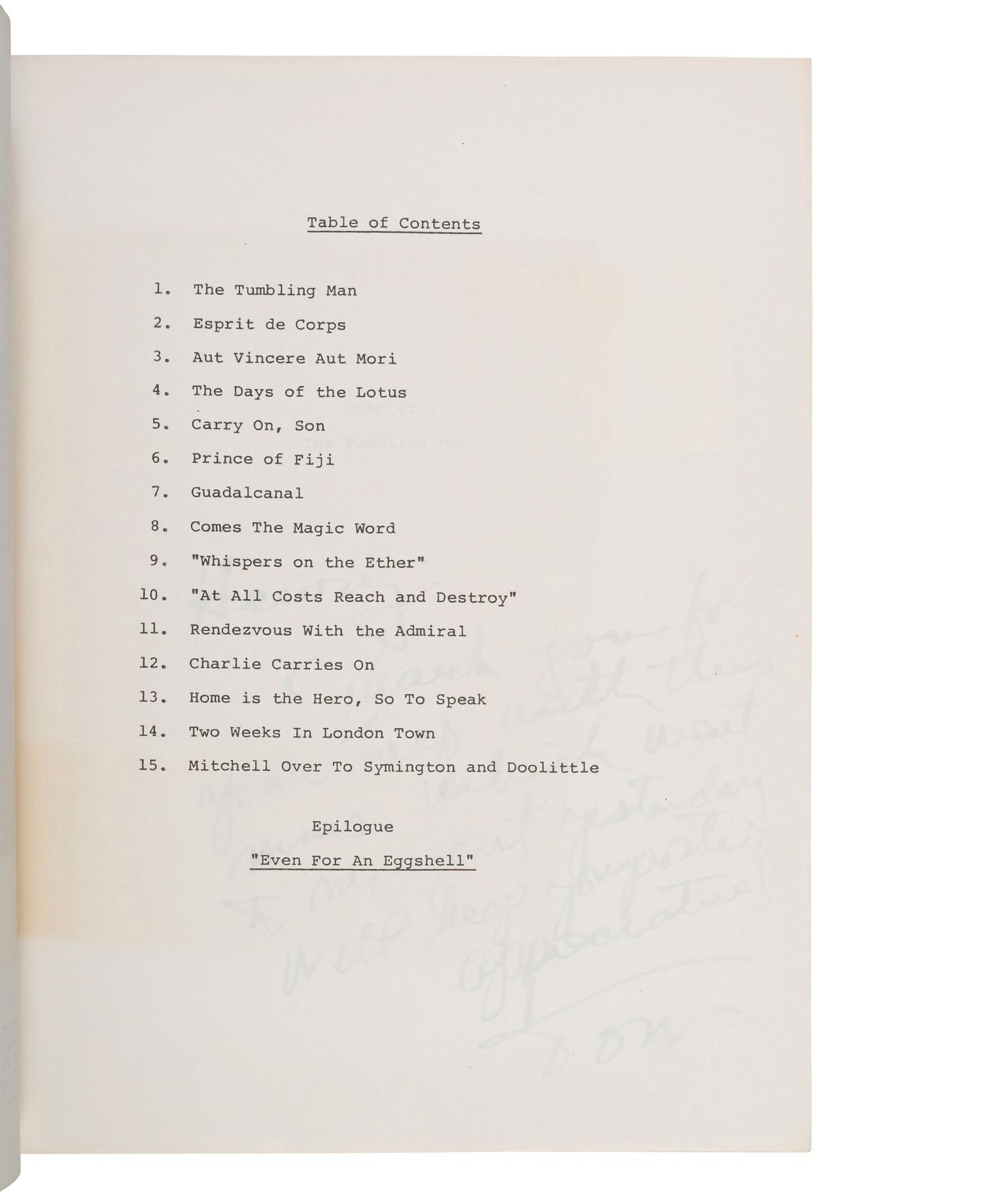 [WORLD WAR II]. LANPHIER, Jr. Col. Thomas G. (1915-1987). "At All Costs Reach and Destroy." Autographed typescript detailing experiences of the "ace" credited with shooting down the plane of Admiral Isoroku Yamamoto.