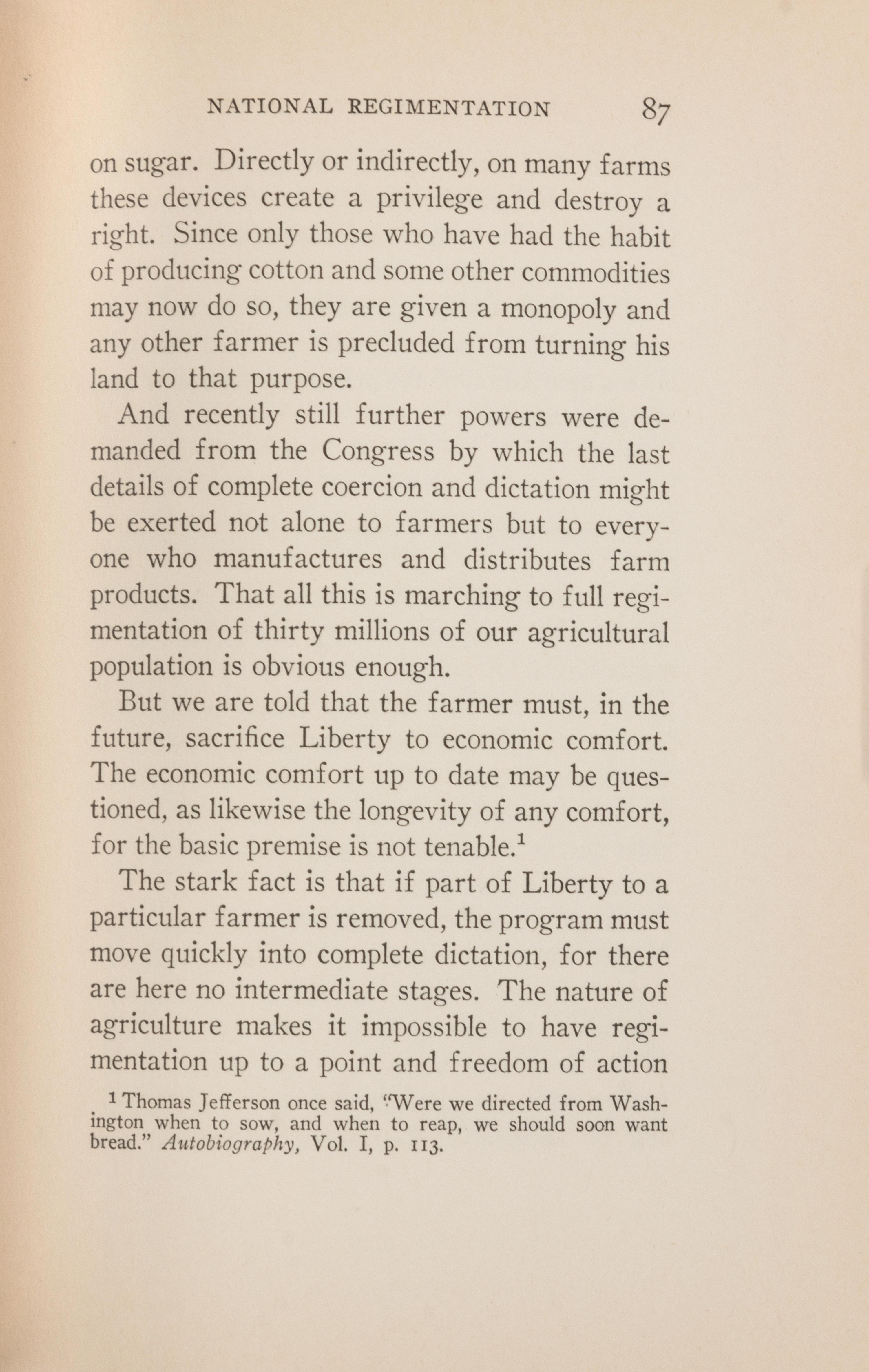 HOOVER, Herbert (1874-1964). The Challenge to Liberty. New York and London: Charles Scribner's Sons, 1934. PRESENTATION COPY.