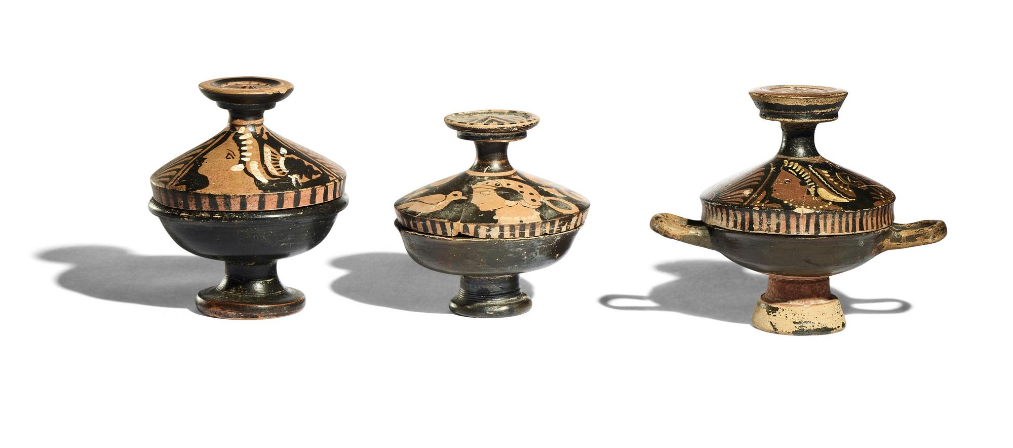 Three Apulian Red-Figured Lekanides