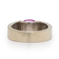 Pink Sapphire, Diamond, and White Gold Ring