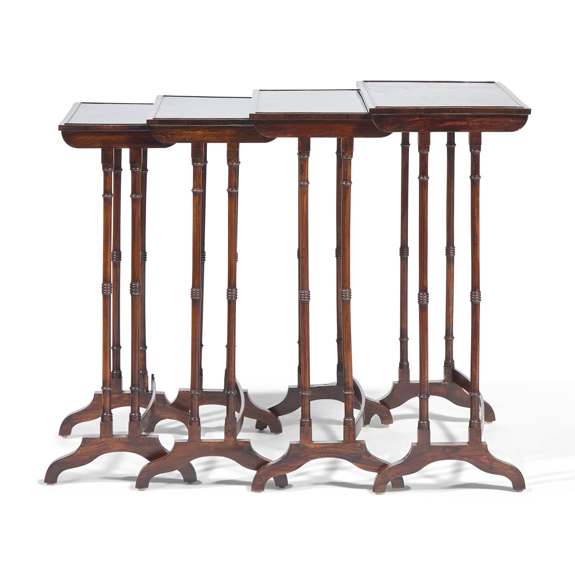 A Set of Regency Rosewood Quartetto Nesting Tables