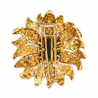 Verdura, Green Tourmaline, Citrine, and Diamond Flower Brooch