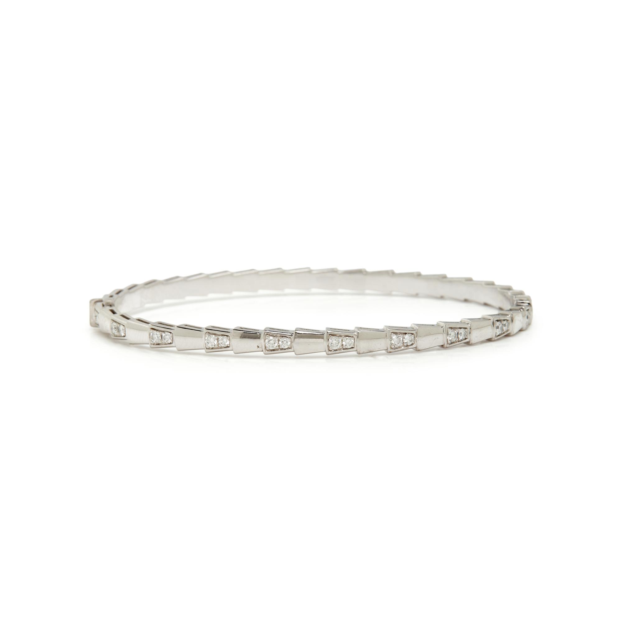 BULGARI, WHITE GOLD AND DIAMOND 'SERPENTI' BANGLE BRACELET