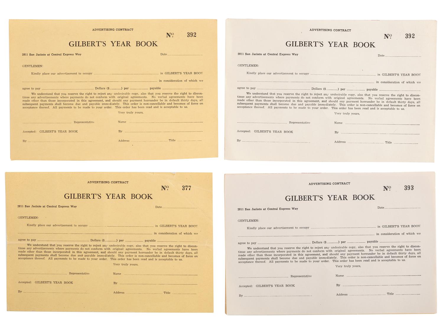 [BUSINESS]. GILBERT, Don (1919-ca 2003). Archive of Dallas Negro City Directory, Applause magazines, and personal effects of editor and businessman Don Gilbert.