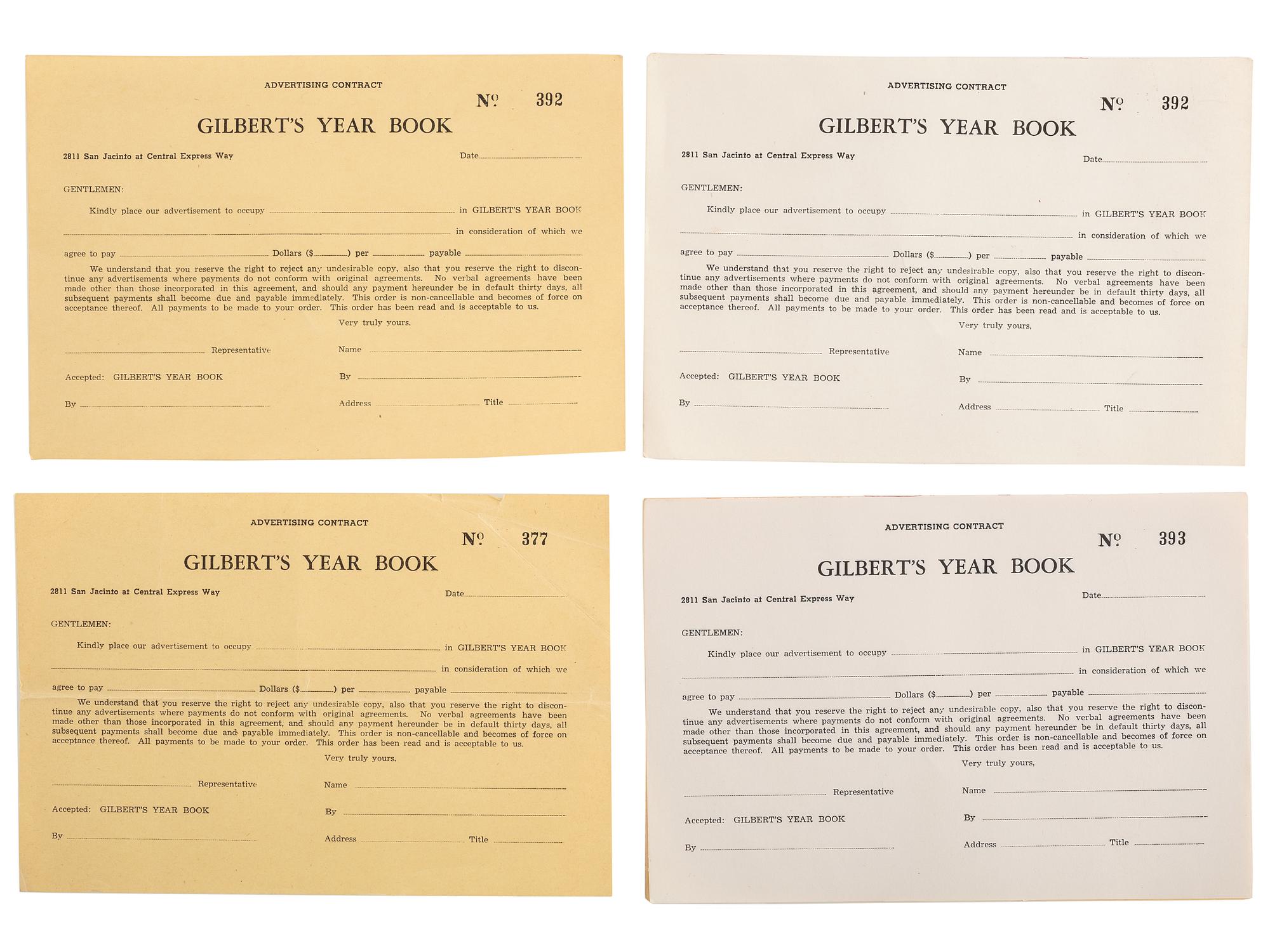 [BUSINESS]. GILBERT, Don (1919-ca 2003). Archive of Dallas Negro City Directory, Applause magazines, and personal effects of editor and businessman Don Gilbert.