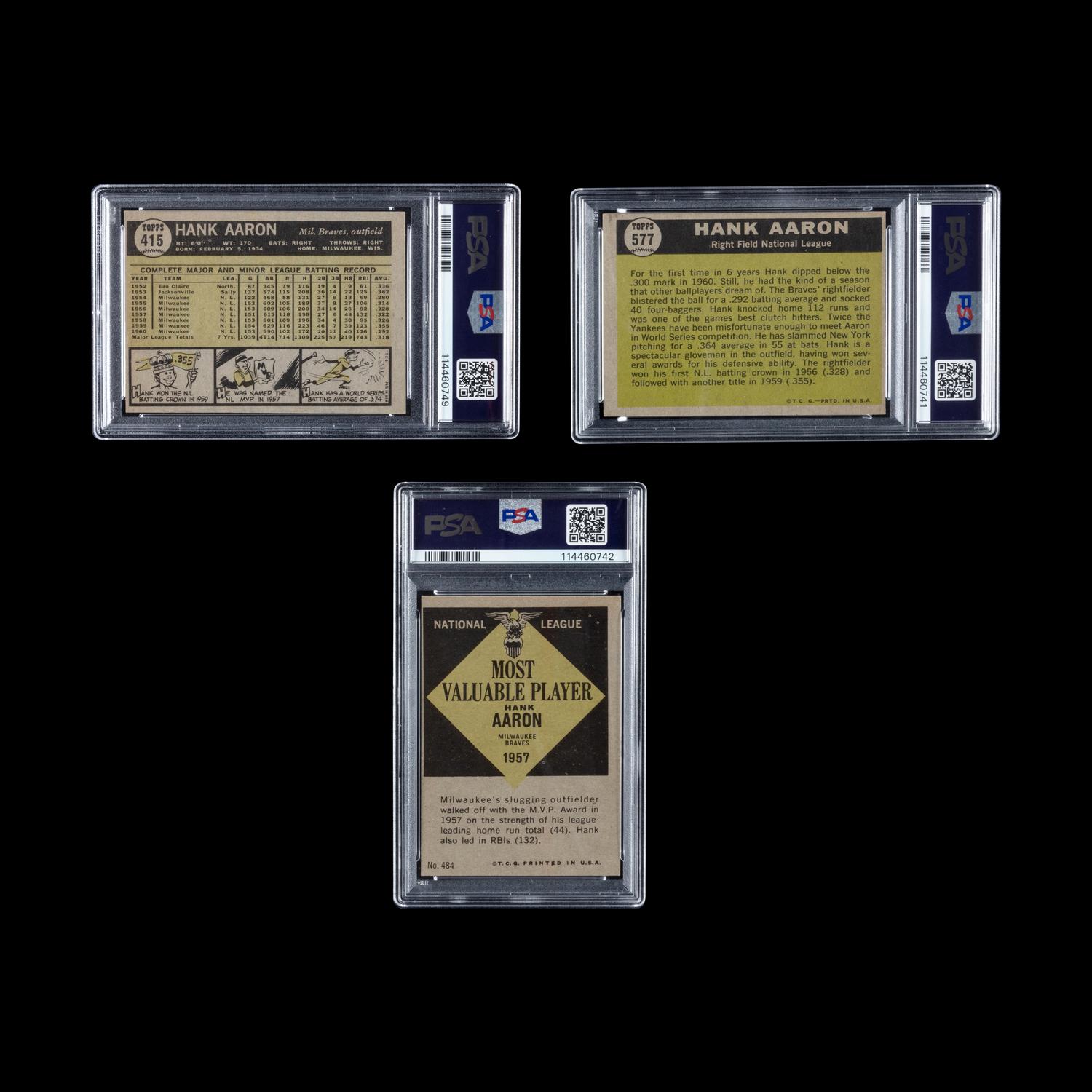 A Collection of PSA Graded 1961 Topps Hank Aaron Baseball Cards