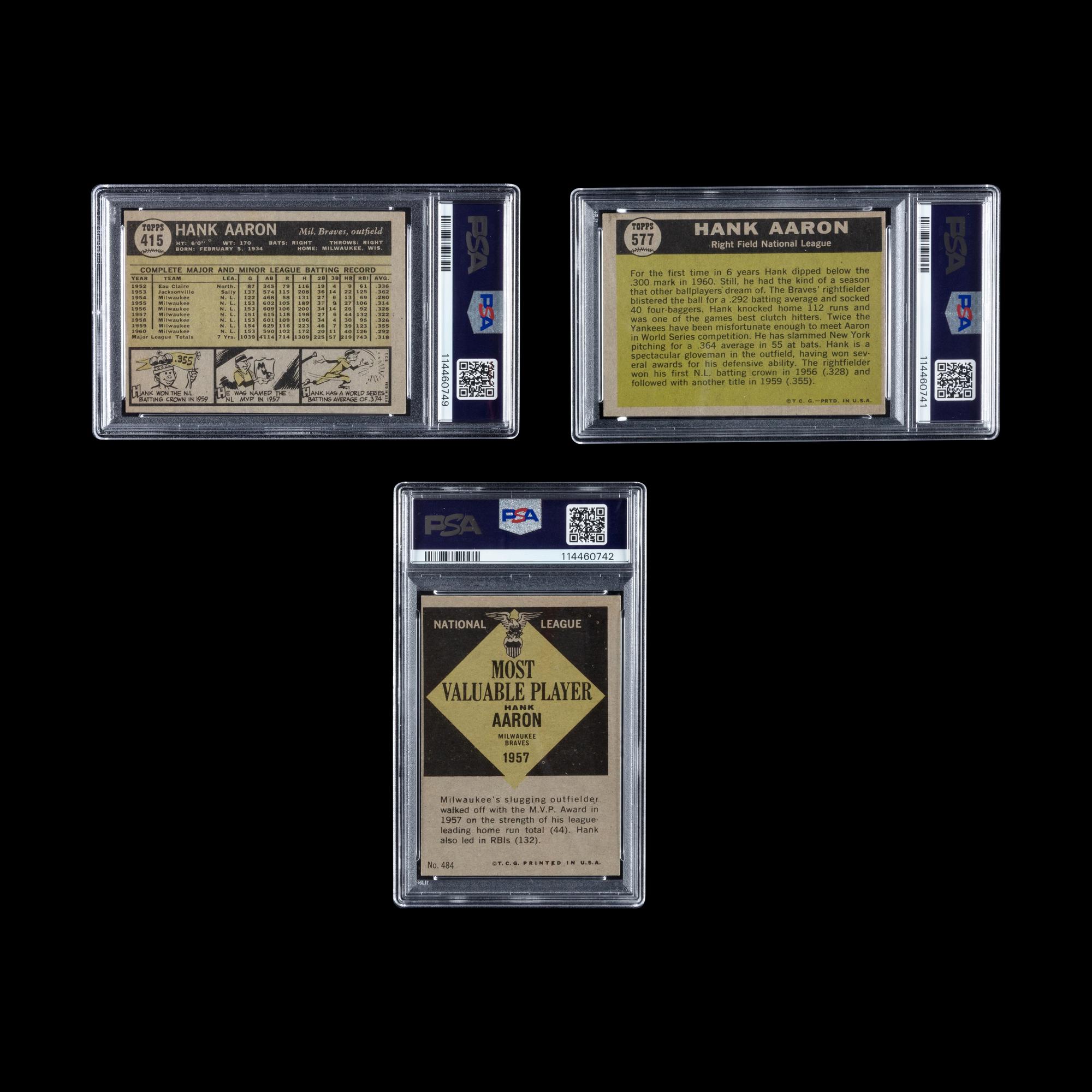 A Collection of PSA Graded 1961 Topps Hank Aaron Baseball Cards