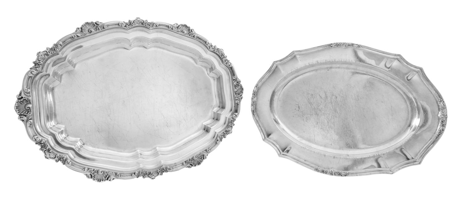 An American Silver-Plate Meat Platter, Tiffany & Co., New York, NY, 1875, having a foliate border spaced with shells at intervals, toge
