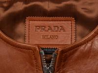 PRADA, FEATHER-TRIM LEATHER JACKET