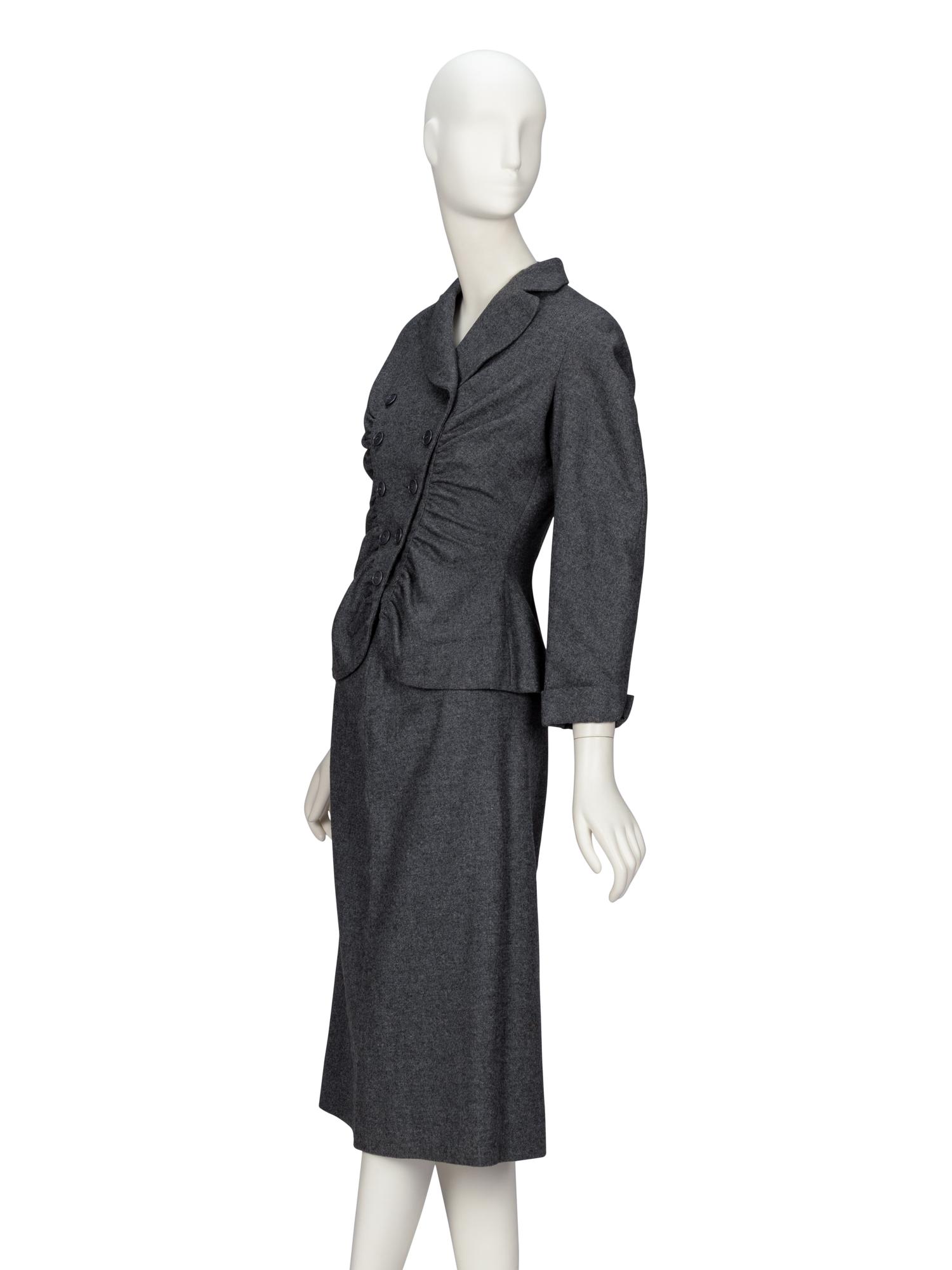 Jean Dessès, Grey Wool Skirt Suit