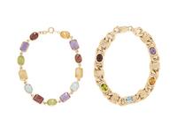 COLLECTION OF YELLOW GOLD AND MULTIGEM JEWELRY