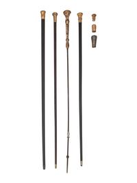 Four Canes and Three Cane Heads