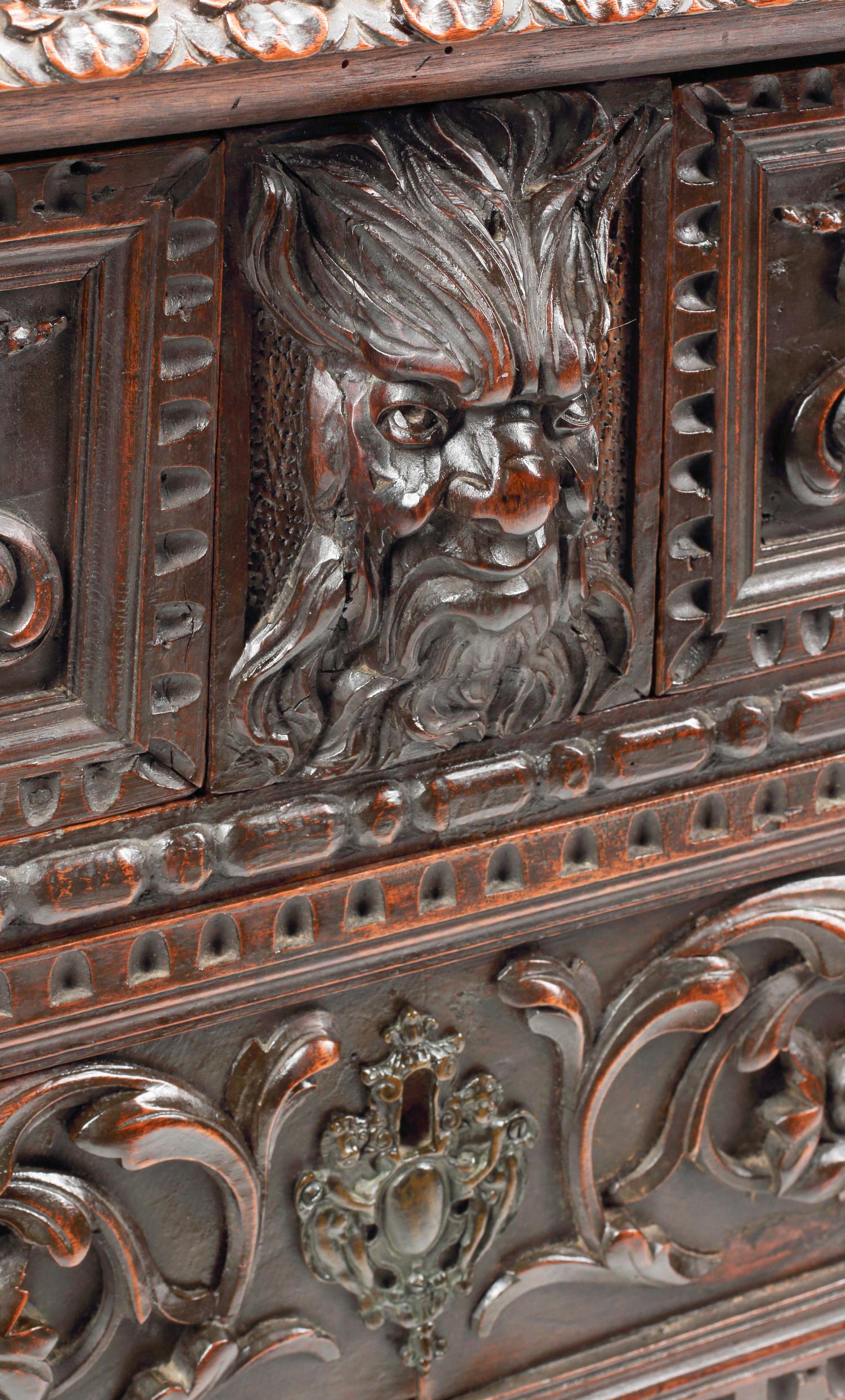 An Italian Renaissance Style Mahogany Chest of Drawers
