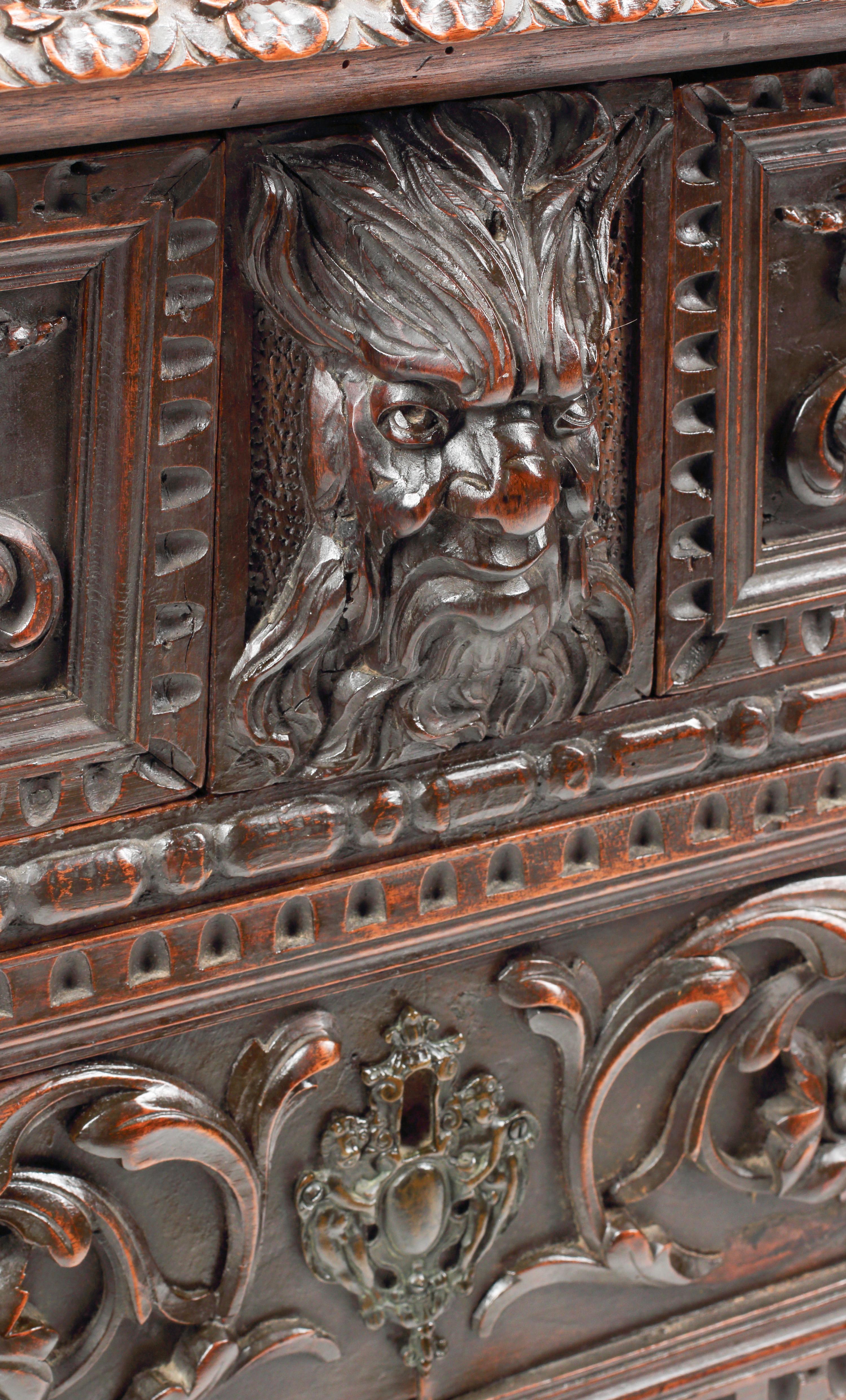 An Italian Renaissance Style Mahogany Chest of Drawers
