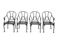 Four Miles Redd Style Painted Metal Bermuda Rope Chairs