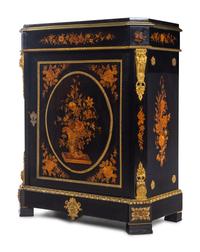 A Napoleon III Style Gilt Bronze Mounted Marquetry Cabinet