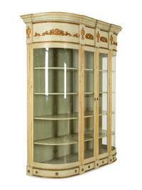 An Empire Style Painted and Parcel Gilt Vitrine Cabinet