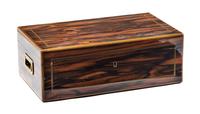 A Dunhill Brass Bound Rosewood Humidor Height 5 1/2 x width 15 3/4 x depth 9 inches. — 20TH CENTURY