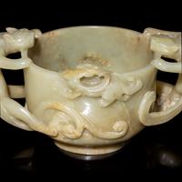 Two Chinese Jade Washers, 19th-20th Century 晚清-民國 青玉、碧玉洗各一
