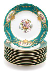 Twelve Spode Porcelain Cabinet Plates Diameter 10 inches. — 19TH CENTURY