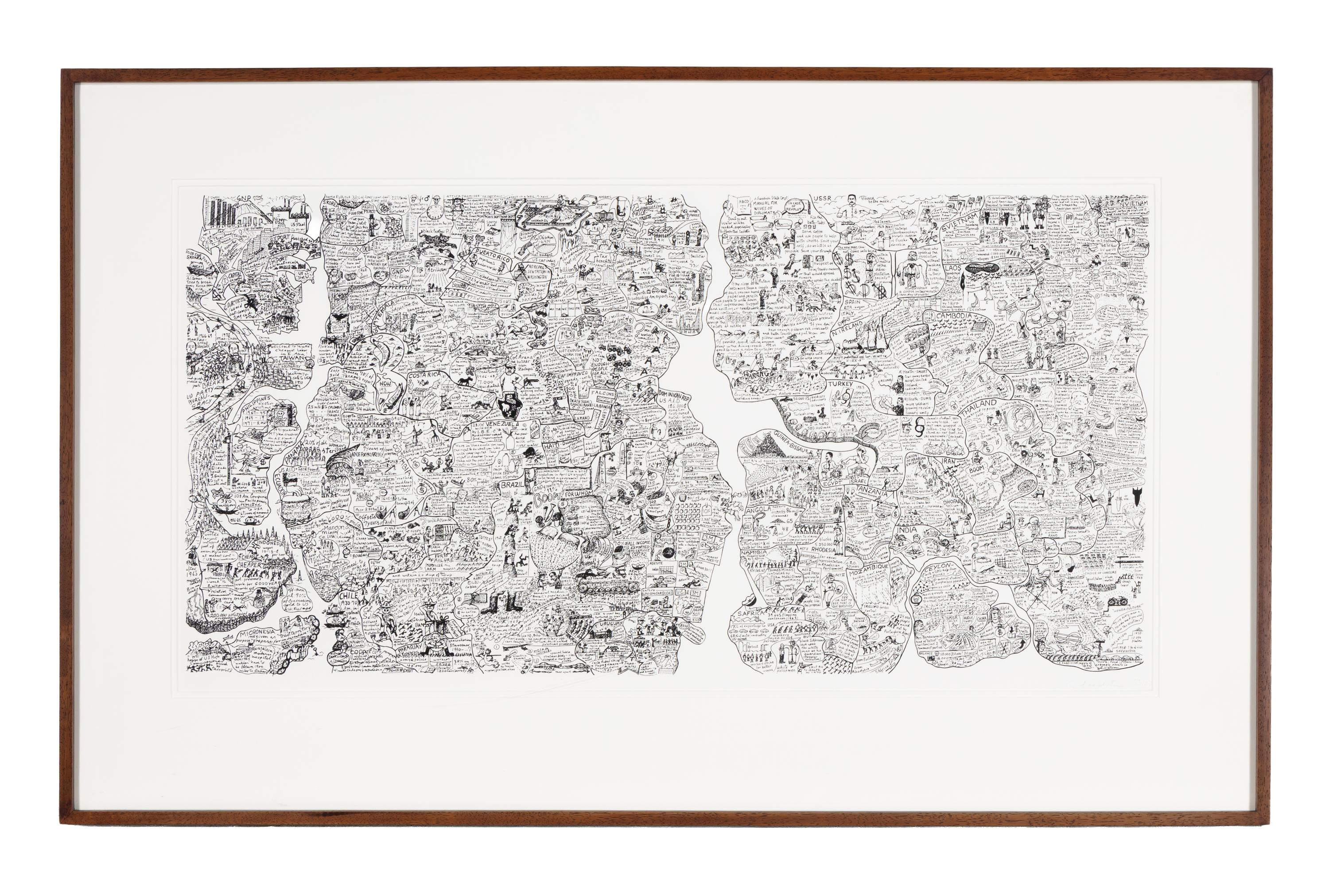 Sketch for World Map , 1973